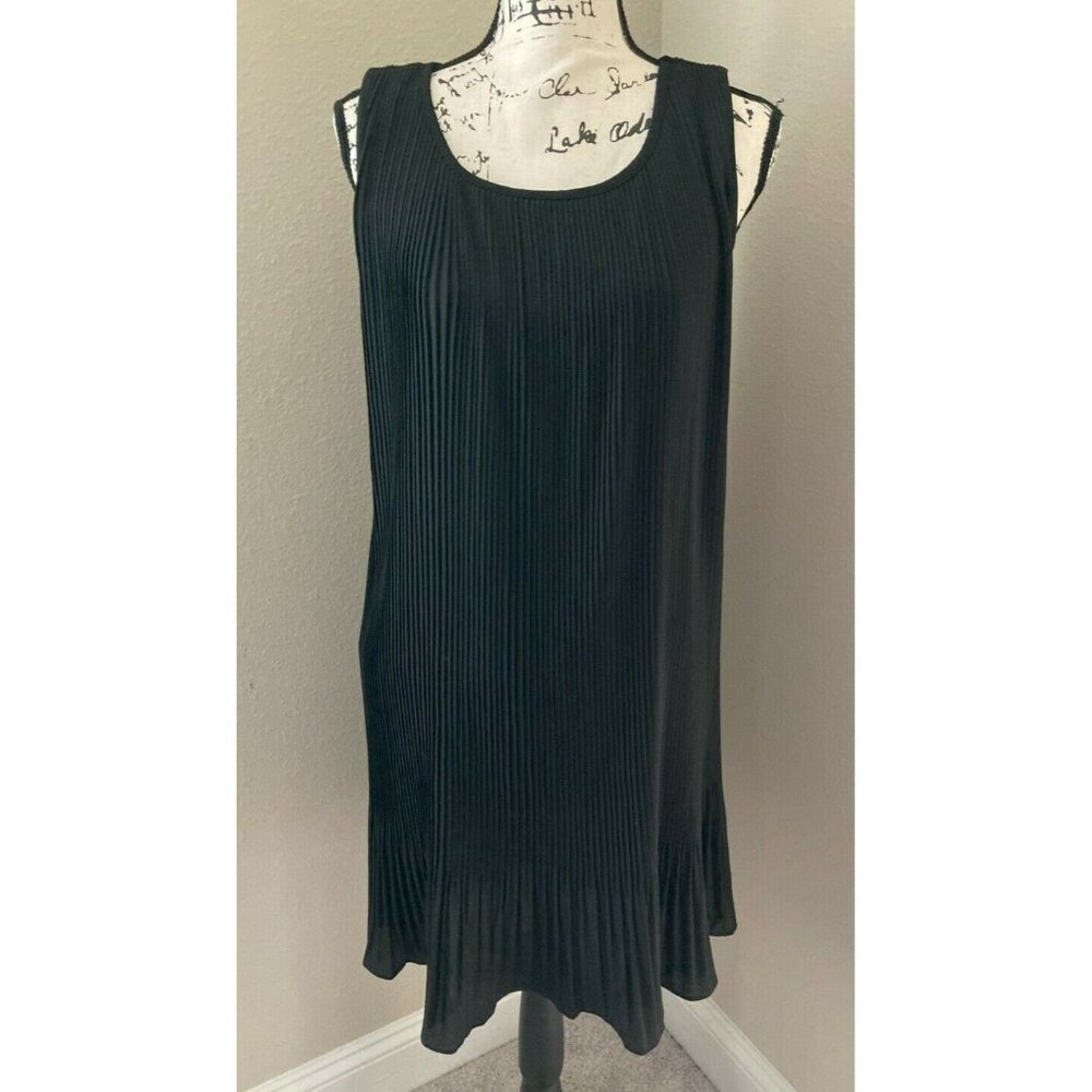 DESIGN 365 BLACK PLEATED COCKTAIL DRESS - SIZE XL